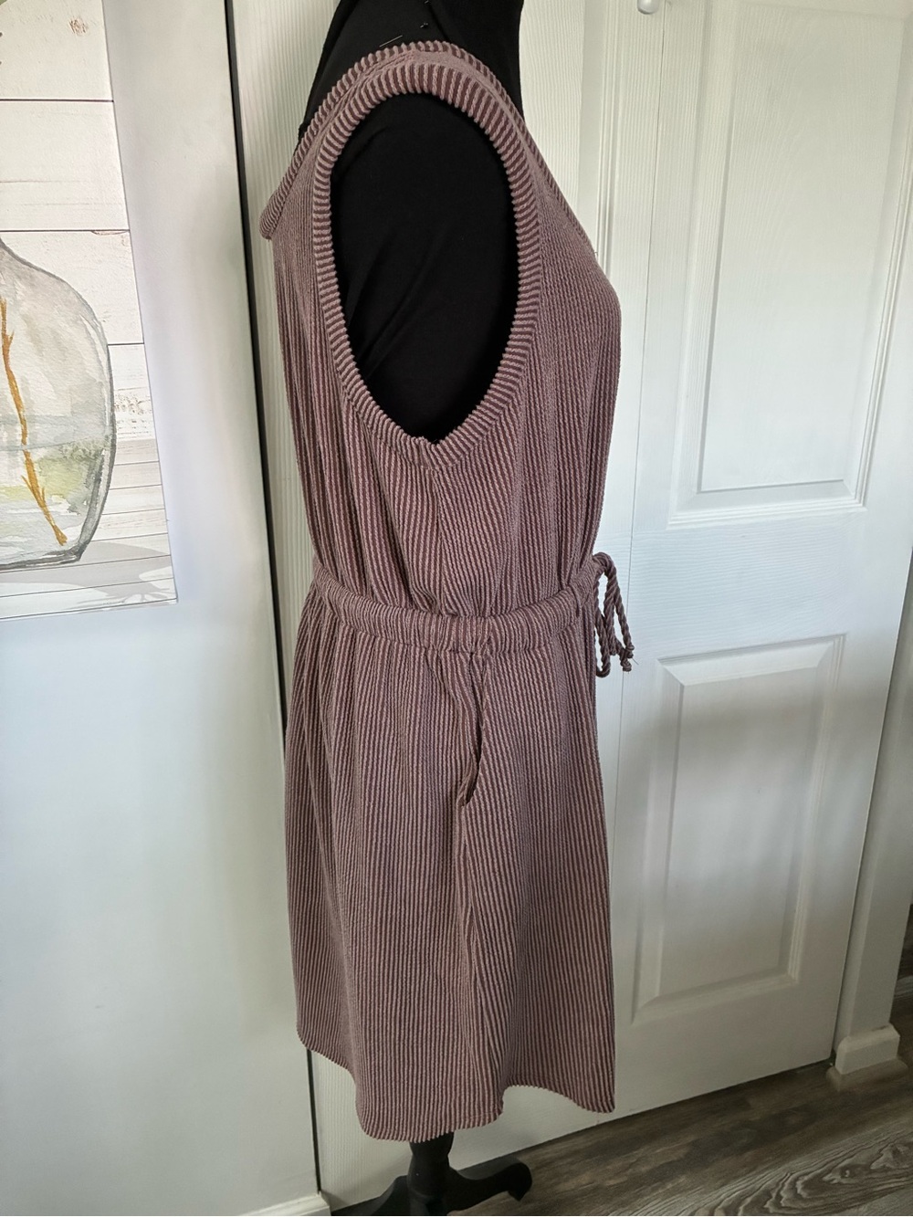 Gilli Ribbed Henley Drawstring Dress - Picture 3 of 7